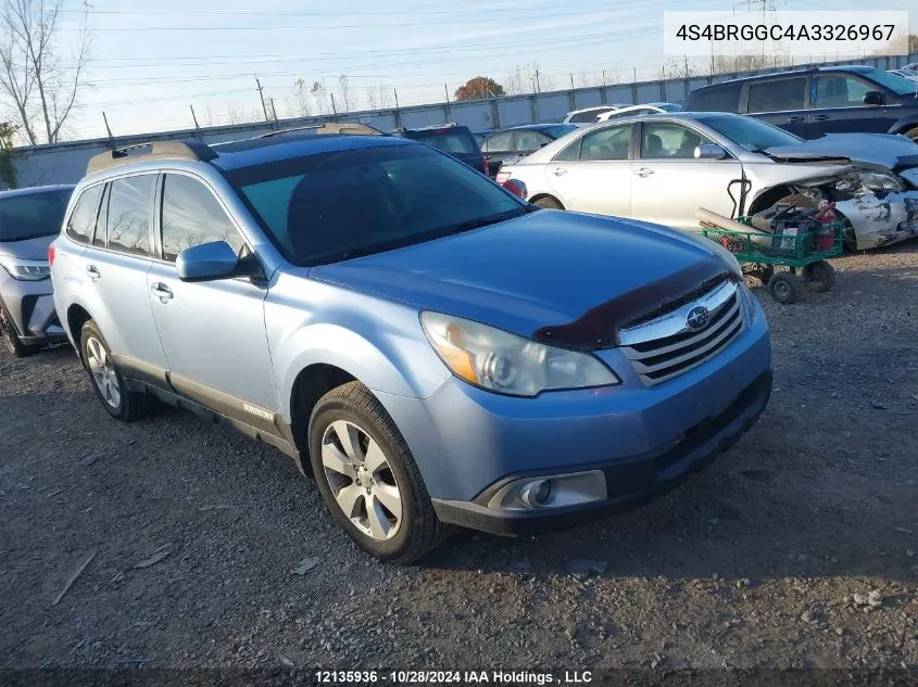 2010 Subaru Outback VIN: 4S4BRGGC4A3326967 Lot: 12135936