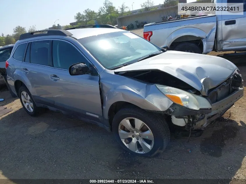 2010 Subaru Outback 3.6R VIN: 4S4BRDAC7A2322411 Lot: 39923440