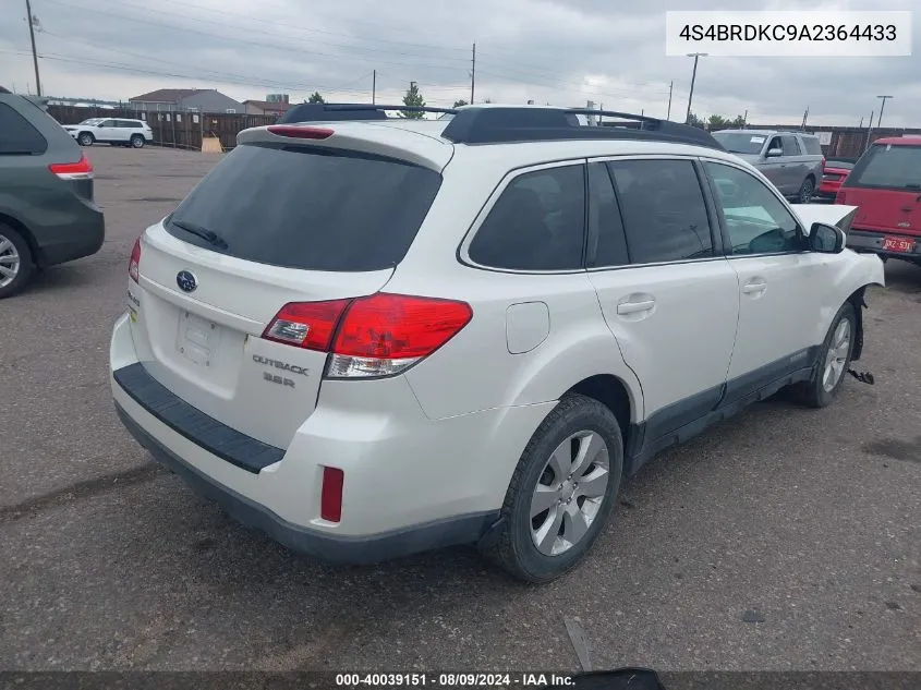 2010 Subaru Outback 3.6R Limited VIN: 4S4BRDKC9A2364433 Lot: 40039151