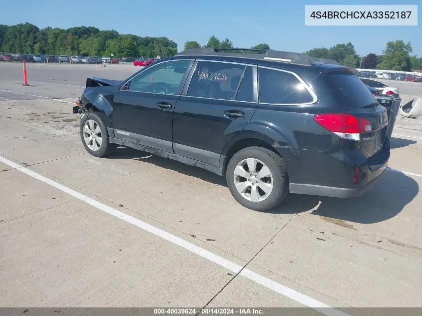 2010 Subaru Outback 2.5I Premium VIN: 4S4BRCHCXA3352187 Lot: 40039624