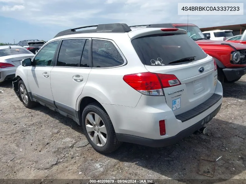 4S4BRBKC0A3337233 2010 Subaru Outback 2.5I Limited