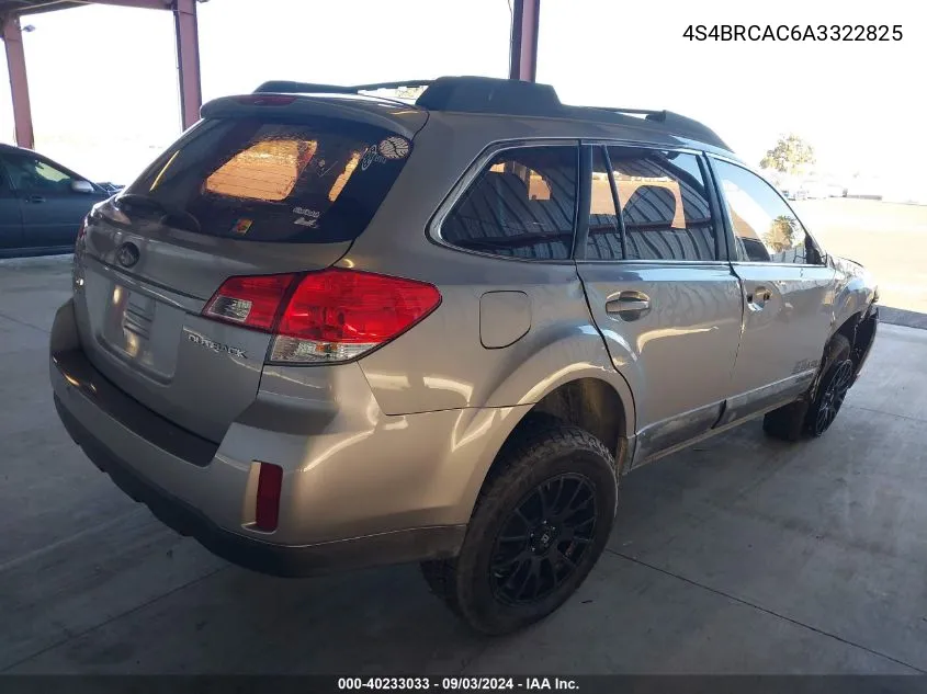 4S4BRCAC6A3322825 2010 Subaru Outback 2.5I