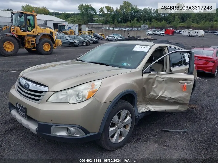 2010 Subaru Outback 2.5I Limited VIN: 4S4BRBLC3A3317248 Lot: 40243348