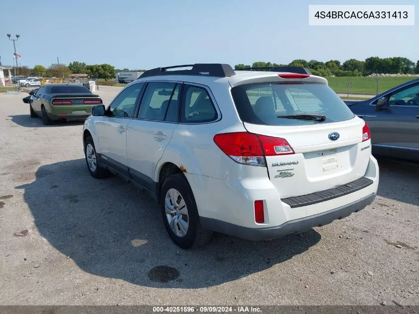 2010 Subaru Outback 2.5I VIN: 4S4BRCAC6A331413 Lot: 40251596