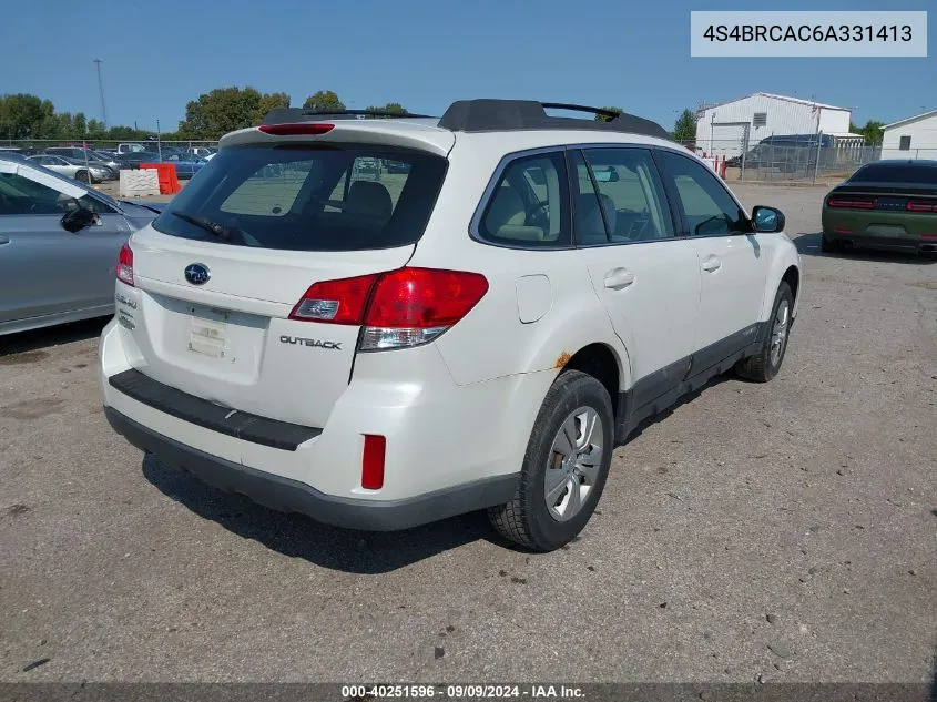 2010 Subaru Outback 2.5I VIN: 4S4BRCAC6A331413 Lot: 40251596