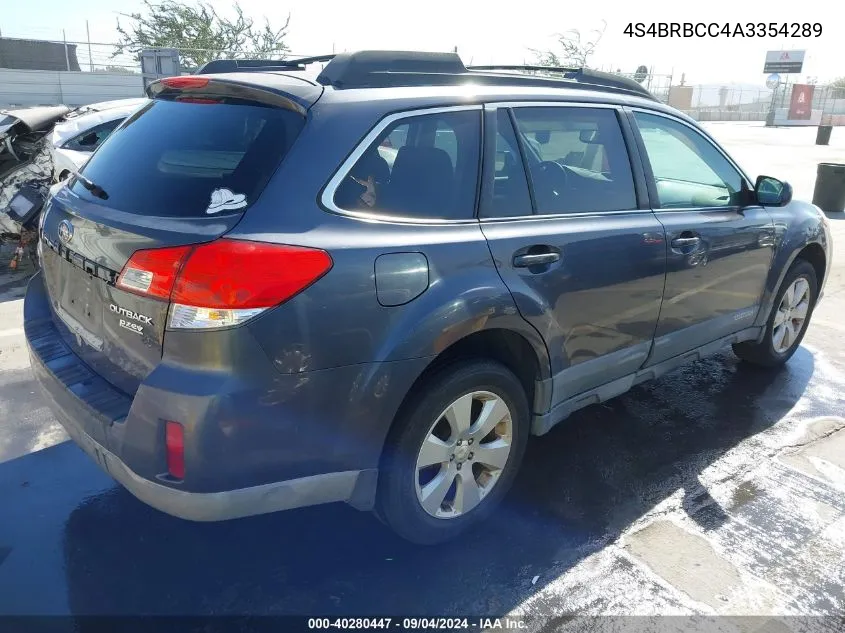 2010 Subaru Outback 2.5I Premium VIN: 4S4BRBCC4A3354289 Lot: 40280447