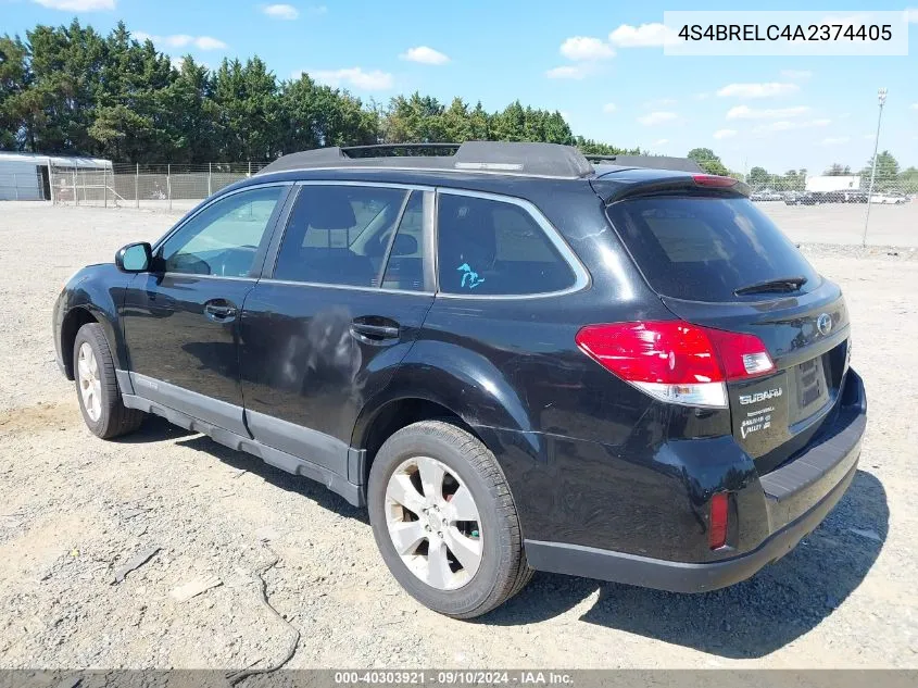 2010 Subaru Outback 3.6R Limited VIN: 4S4BRELC4A2374405 Lot: 40303921