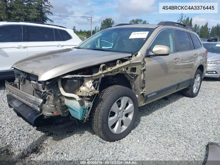 2010 Subaru Outback 2.5I Limited VIN: 4S4BRCKC4A3376445 Lot: 40305019