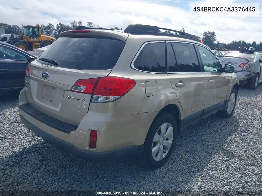 2010 Subaru Outback 2.5I Limited VIN: 4S4BRCKC4A3376445 Lot: 40305019