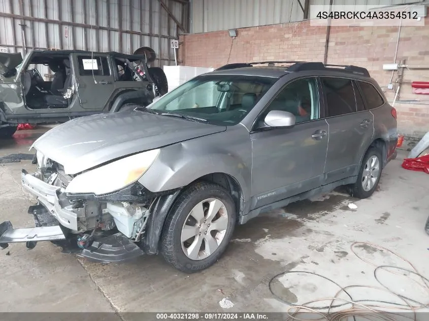 2010 Subaru Outback 2.5I Limited VIN: 4S4BRCKC4A3354512 Lot: 40321298