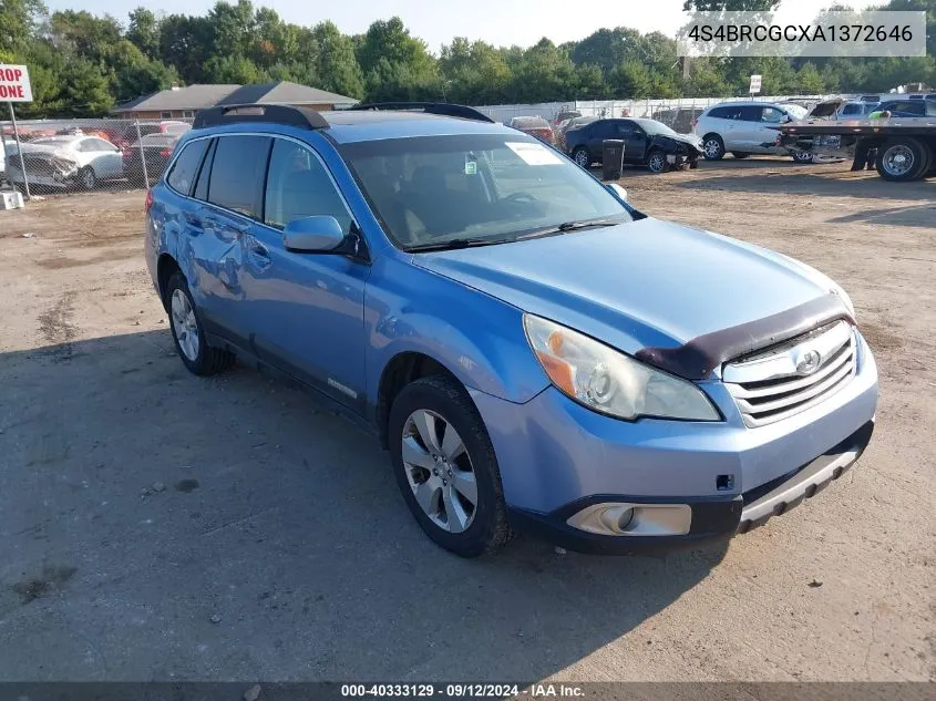 2010 Subaru Outback 2.5I Premium VIN: 4S4BRCGCXA1372646 Lot: 40333129