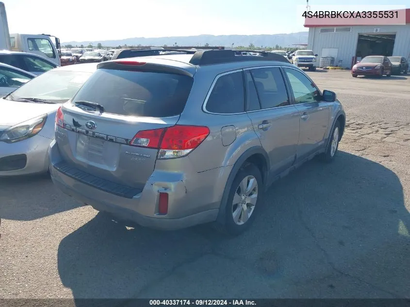 4S4BRBKCXA3355531 2010 Subaru Outback 2.5I Limited