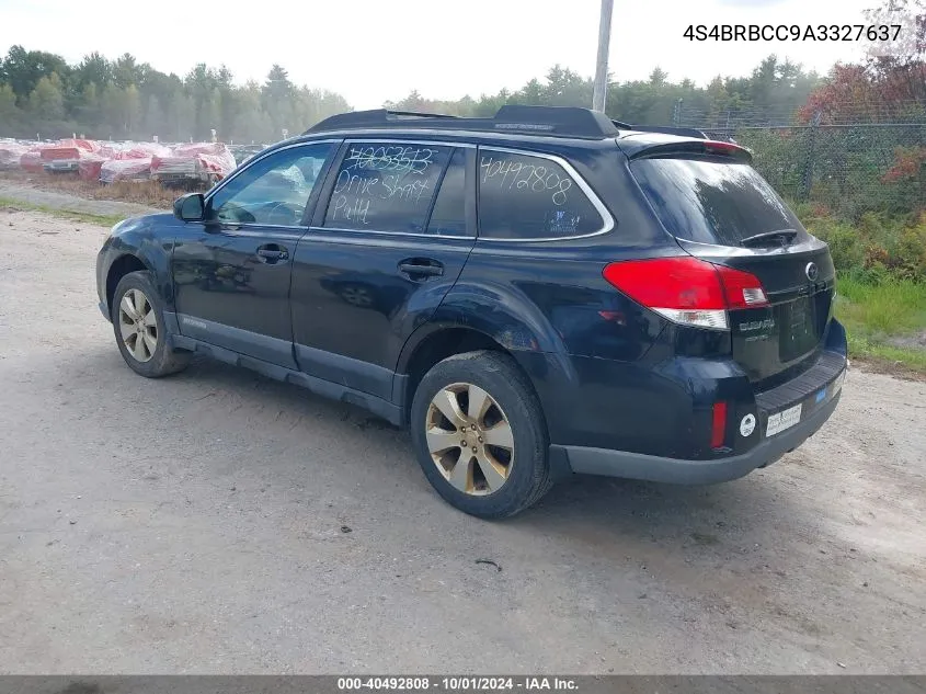 2010 Subaru Outback 2.5I Premium VIN: 4S4BRBCC9A3327637 Lot: 40492808