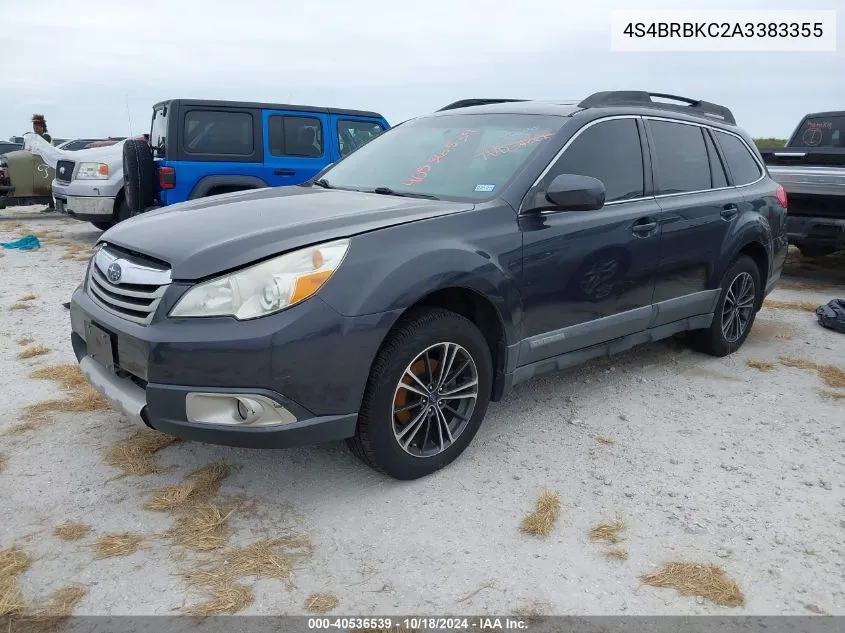 2010 Subaru Outback 2.5I Limited VIN: 4S4BRBKC2A3383355 Lot: 40536539