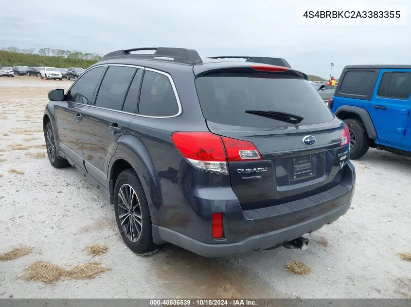 2010 Subaru Outback 2.5I Limited VIN: 4S4BRBKC2A3383355 Lot: 40536539