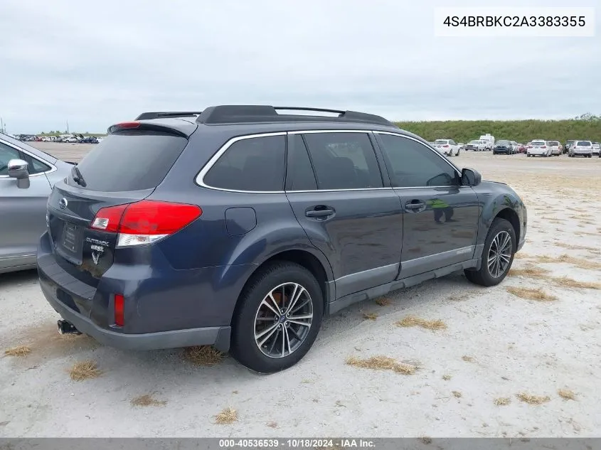 2010 Subaru Outback 2.5I Limited VIN: 4S4BRBKC2A3383355 Lot: 40536539