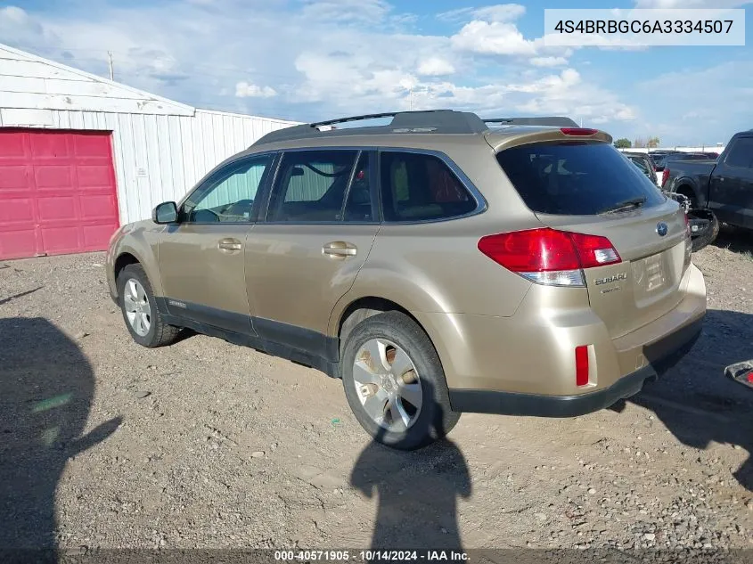 2010 Subaru Outback 2.5I Premium VIN: 4S4BRBGC6A3334507 Lot: 40571905