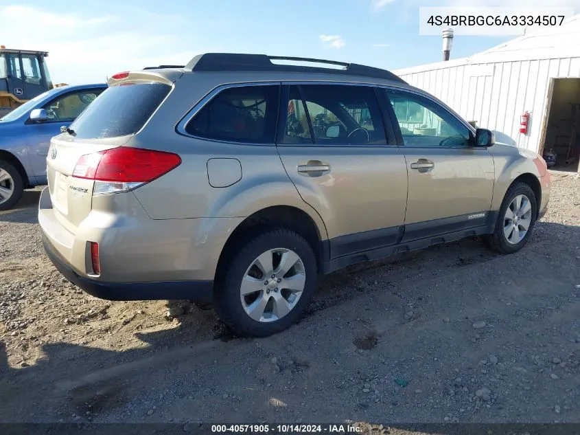 2010 Subaru Outback 2.5I Premium VIN: 4S4BRBGC6A3334507 Lot: 40571905