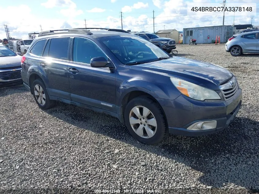 2010 Subaru Outback 2.5I Premium VIN: 4S4BRBCC7A3378148 Lot: 40612349