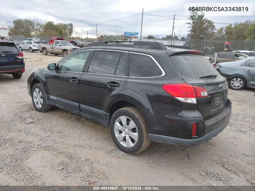 2010 Subaru Outback 2.5I Limited VIN: 4S4BRBKC5A3343819 Lot: 40615647