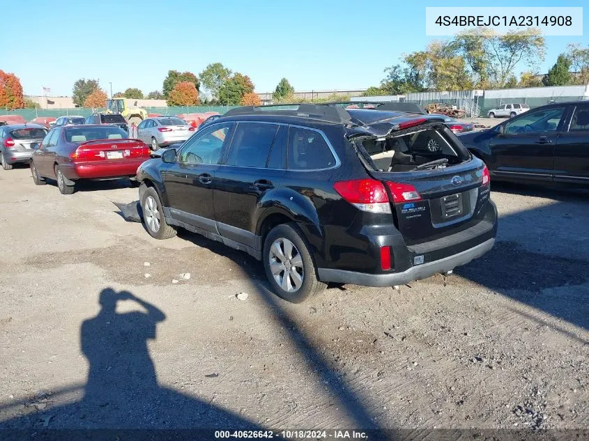 2010 Subaru Outback 3.6R Limited VIN: 4S4BREJC1A2314908 Lot: 40626642