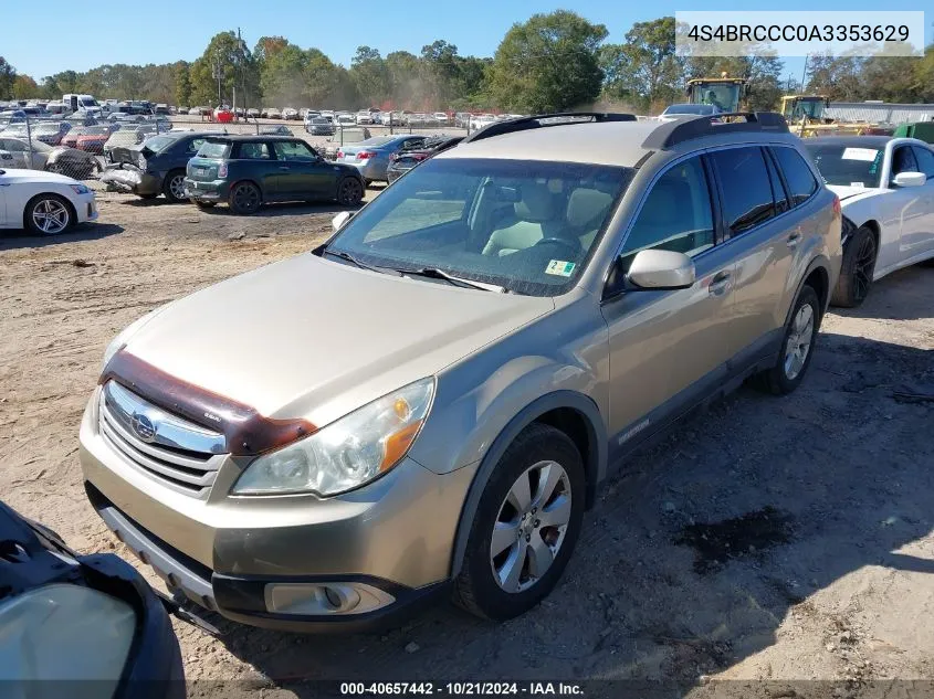 2010 Subaru Outback 2.5I Premium VIN: 4S4BRCCC0A3353629 Lot: 40657442