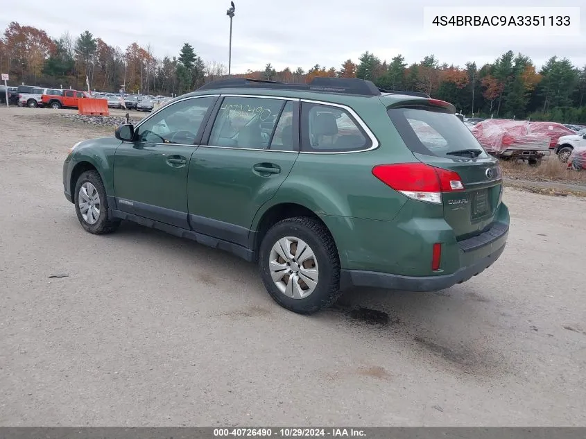 2010 Subaru Outback 2.5I VIN: 4S4BRBAC9A3351133 Lot: 40726490