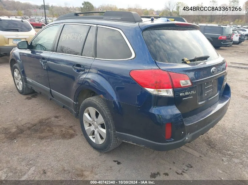 2010 Subaru Outback 2.5I Premium VIN: 4S4BRCCC8A3361266 Lot: 40742340