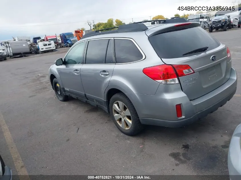 2010 Subaru Outback 2.5I Premium VIN: 4S4BRCCC3A3356945 Lot: 40752821