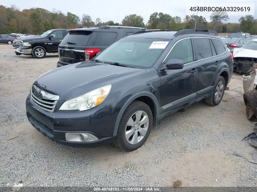 2010 Subaru Outback 2.5I Premium VIN: 4S4BRBCC6A3329619 Lot: 40769103