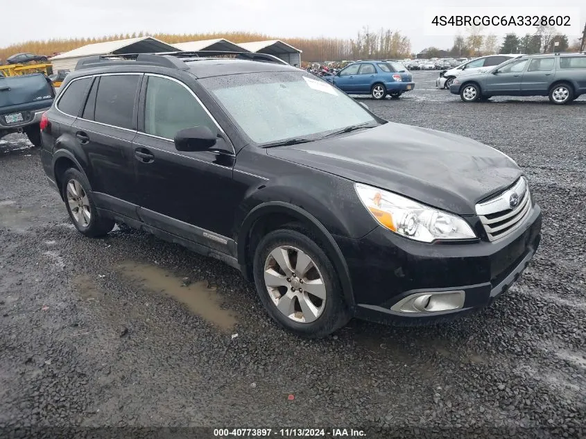 2010 Subaru Outback 2.5I Premium VIN: 4S4BRCGC6A3328602 Lot: 40773897