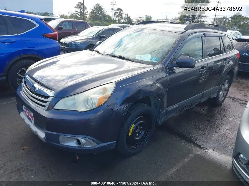 4S4BRBJC4A3378692 2010 Subaru Outback 2.5I Limited