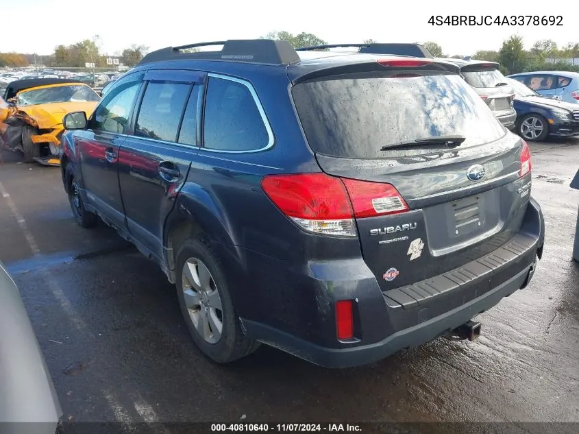 4S4BRBJC4A3378692 2010 Subaru Outback 2.5I Limited