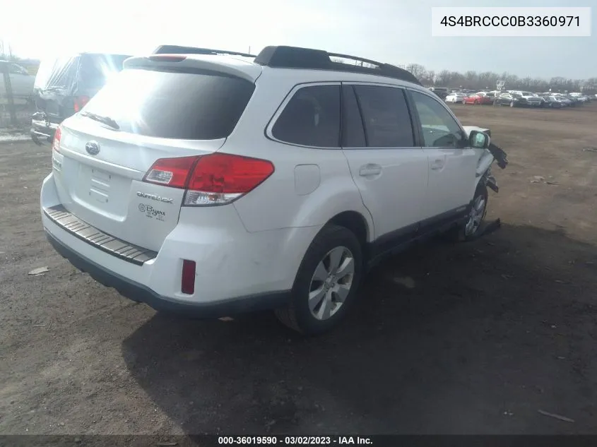 4S4BRCCC0B3360971 2011 Subaru Outback 2.5I Premium