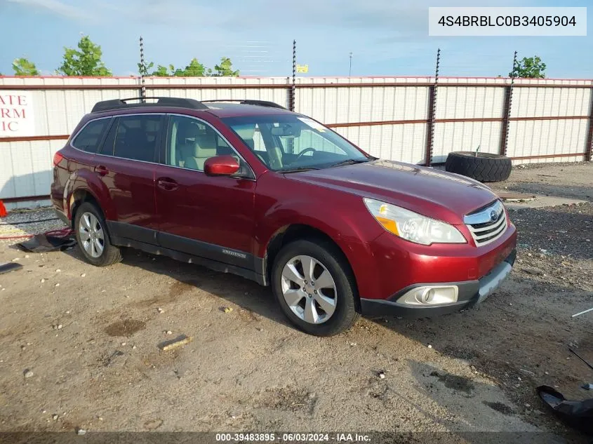 2011 Subaru Outback 2.5I Limited VIN: 4S4BRBLC0B3405904 Lot: 39483895