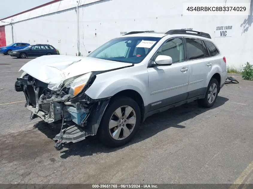 4S4BRBKC8B3374029 2011 Subaru Outback 2.5I Limited