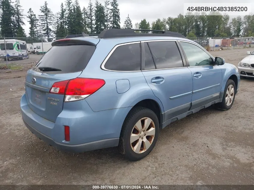 2011 Subaru Outback 2.5I Premium VIN: 4S4BRBHC4B3385200 Lot: 39776630