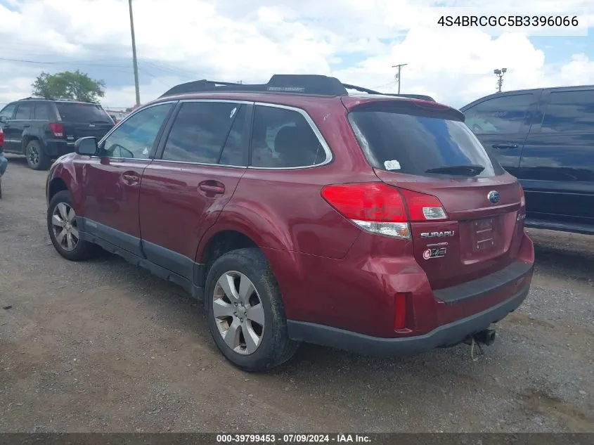 2011 Subaru Outback 2.5I Premium VIN: 4S4BRCGC5B3396066 Lot: 39799453