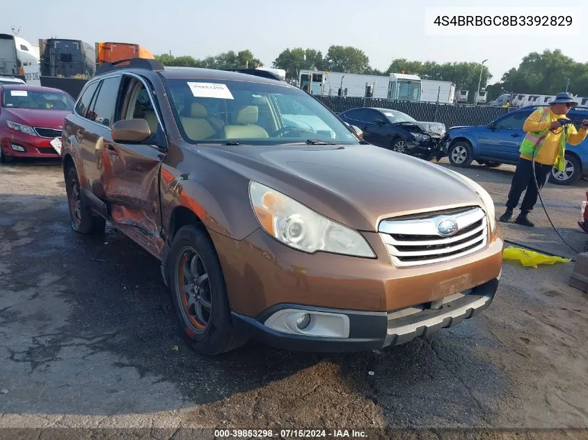 2011 Subaru Outback 2.5I Premium VIN: 4S4BRBGC8B3392829 Lot: 39853298