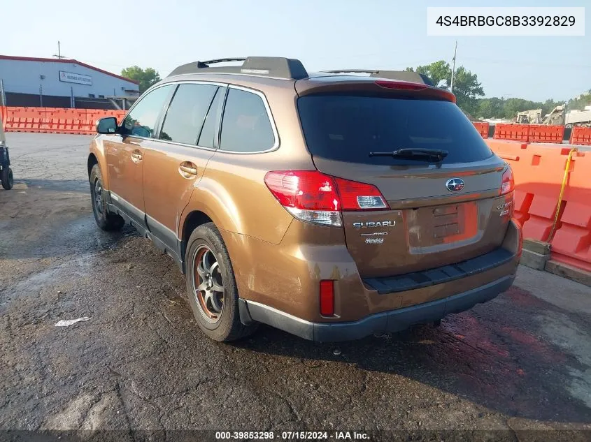 4S4BRBGC8B3392829 2011 Subaru Outback 2.5I Premium