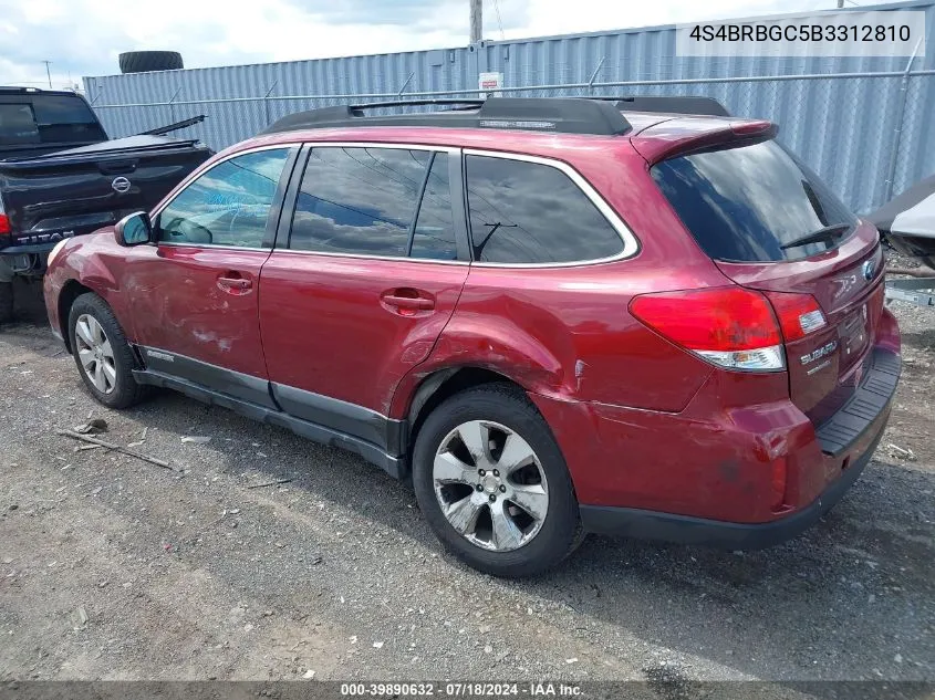 2011 Subaru Outback 2.5I Premium VIN: 4S4BRBGC5B3312810 Lot: 39890632