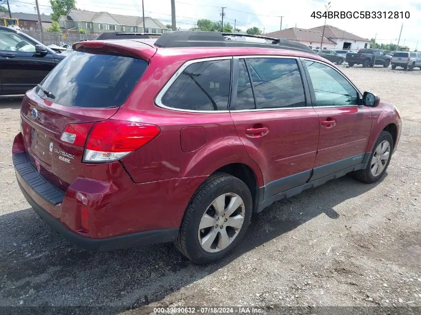 2011 Subaru Outback 2.5I Premium VIN: 4S4BRBGC5B3312810 Lot: 39890632