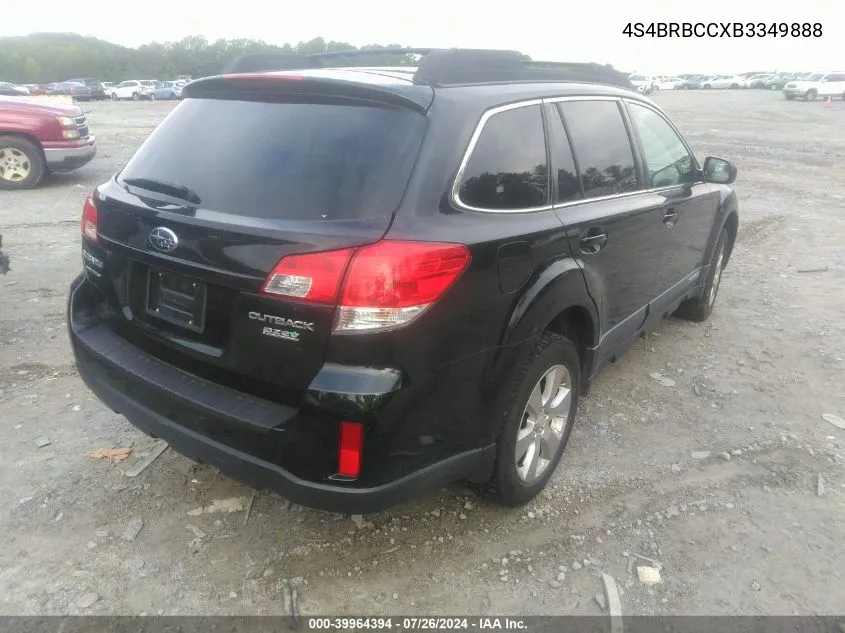 2011 Subaru Outback 2.5I Premium VIN: 4S4BRBCCXB3349888 Lot: 39964394