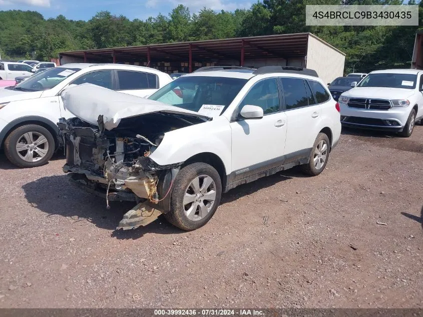 2011 Subaru Outback 2.5I Limited VIN: 4S4BRCLC9B3430435 Lot: 39992436