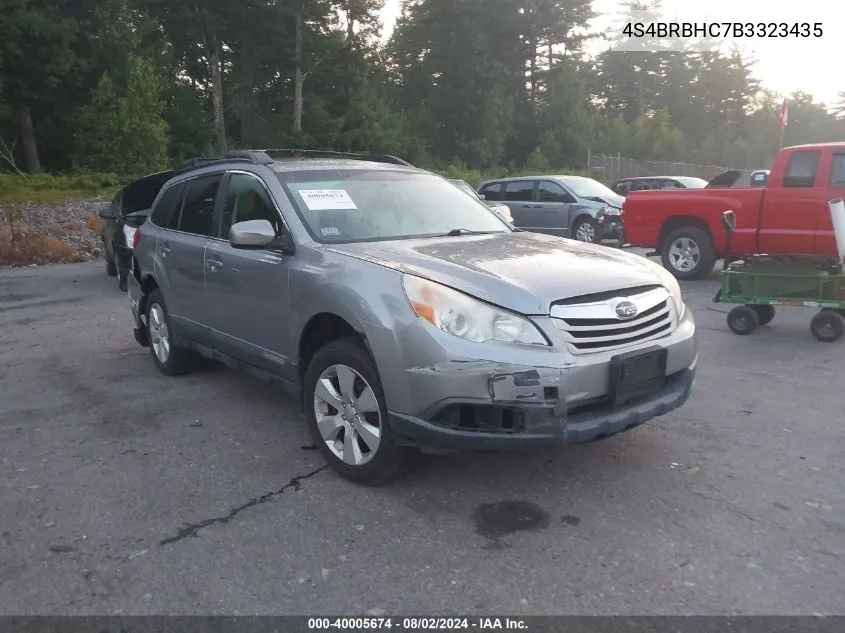 2011 Subaru Outback 2.5I Premium VIN: 4S4BRBHC7B3323435 Lot: 40005674