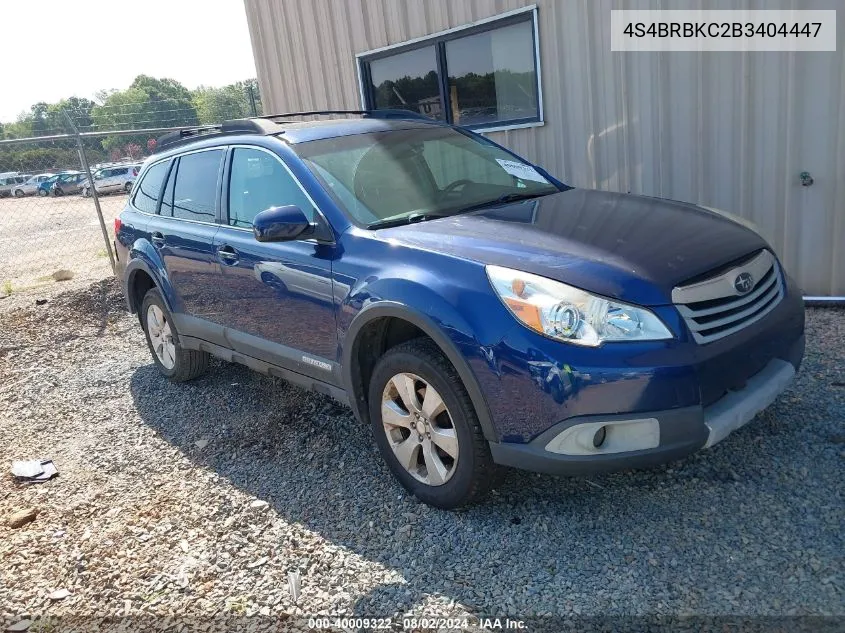 2011 Subaru Outback 2.5I Limited VIN: 4S4BRBKC2B3404447 Lot: 40009322