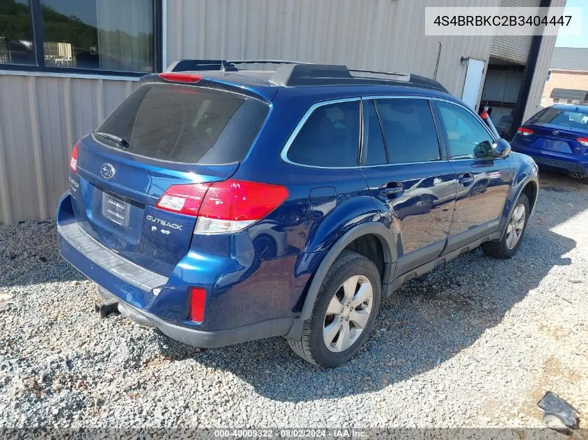 2011 Subaru Outback 2.5I Limited VIN: 4S4BRBKC2B3404447 Lot: 40009322