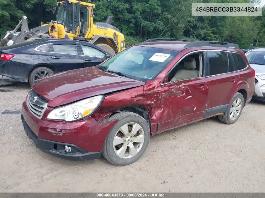 4S4BRBCC3B3344824 2011 Subaru Outback 2.5I Premium