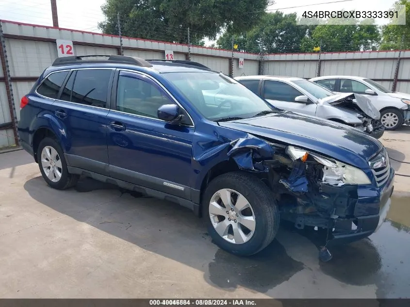 2011 Subaru Outback 2.5I Premium VIN: 4S4BRCBCXB3333391 Lot: 40046884