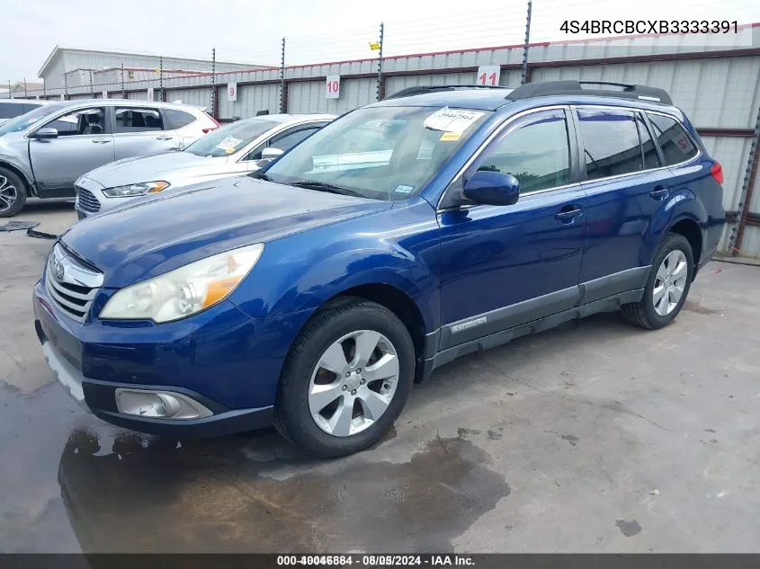 2011 Subaru Outback 2.5I Premium VIN: 4S4BRCBCXB3333391 Lot: 40046884